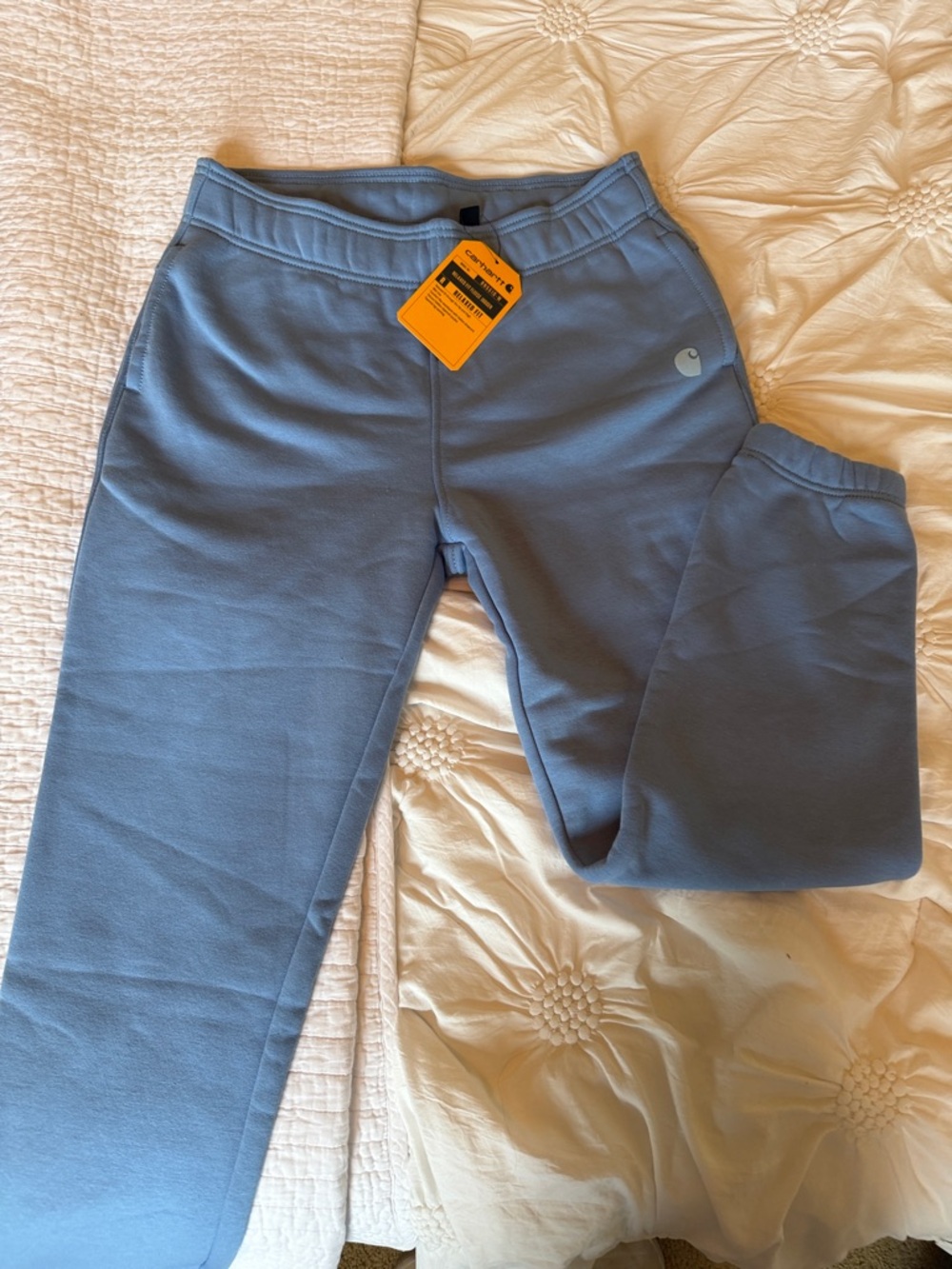 ✅NWT - Carhartt women’s size M (8-10)  Dusty Blue Fleece sweatpants w/POCKETS!